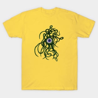 Single-Eyed Weird Cephalopoda With Numerous Tentacles Green T-Shirt